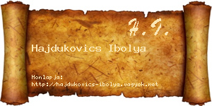 Hajdukovics Ibolya névjegykártya